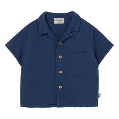 Cozmo - Abel Camisa de Gasa de Algodón | Azul Marino