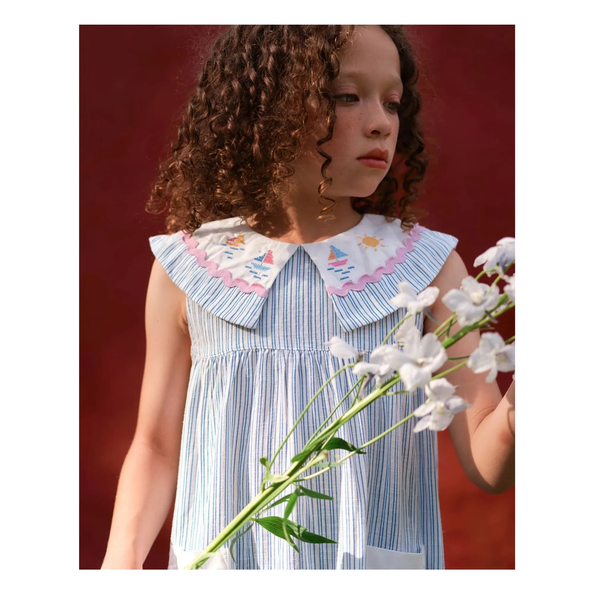 Goldie + Ace - Vestido marinero a rayas | Azul