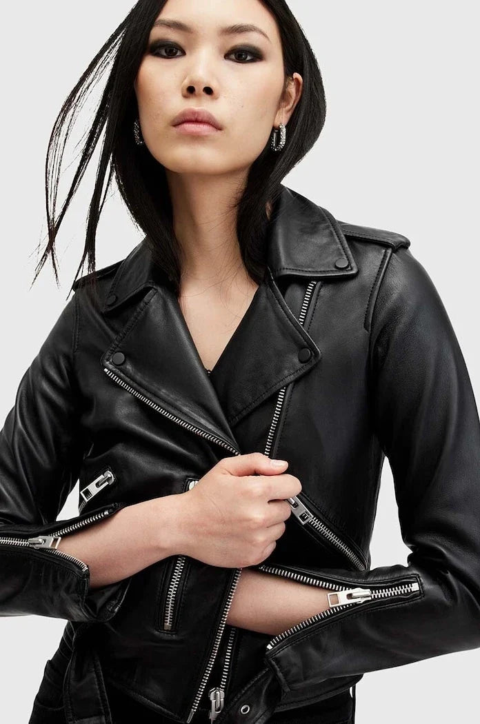 Chaqueta biker de piel Balfern para mujer AllSaints
