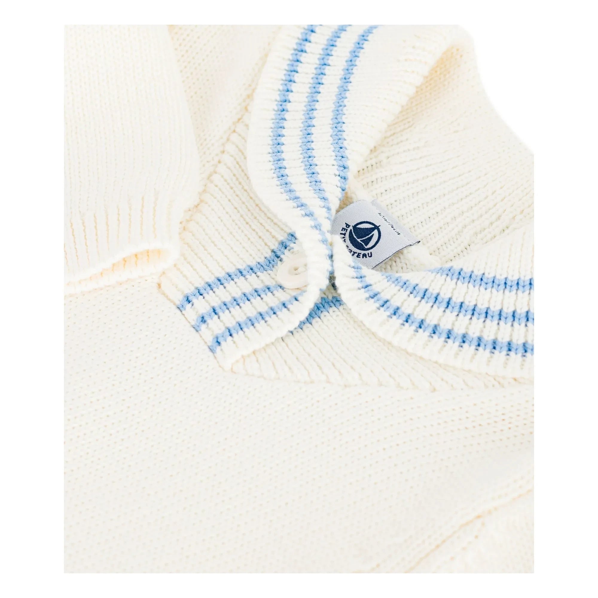 Petit Bateau - Jersey de algodón orgánico con cuello chal | Crudo