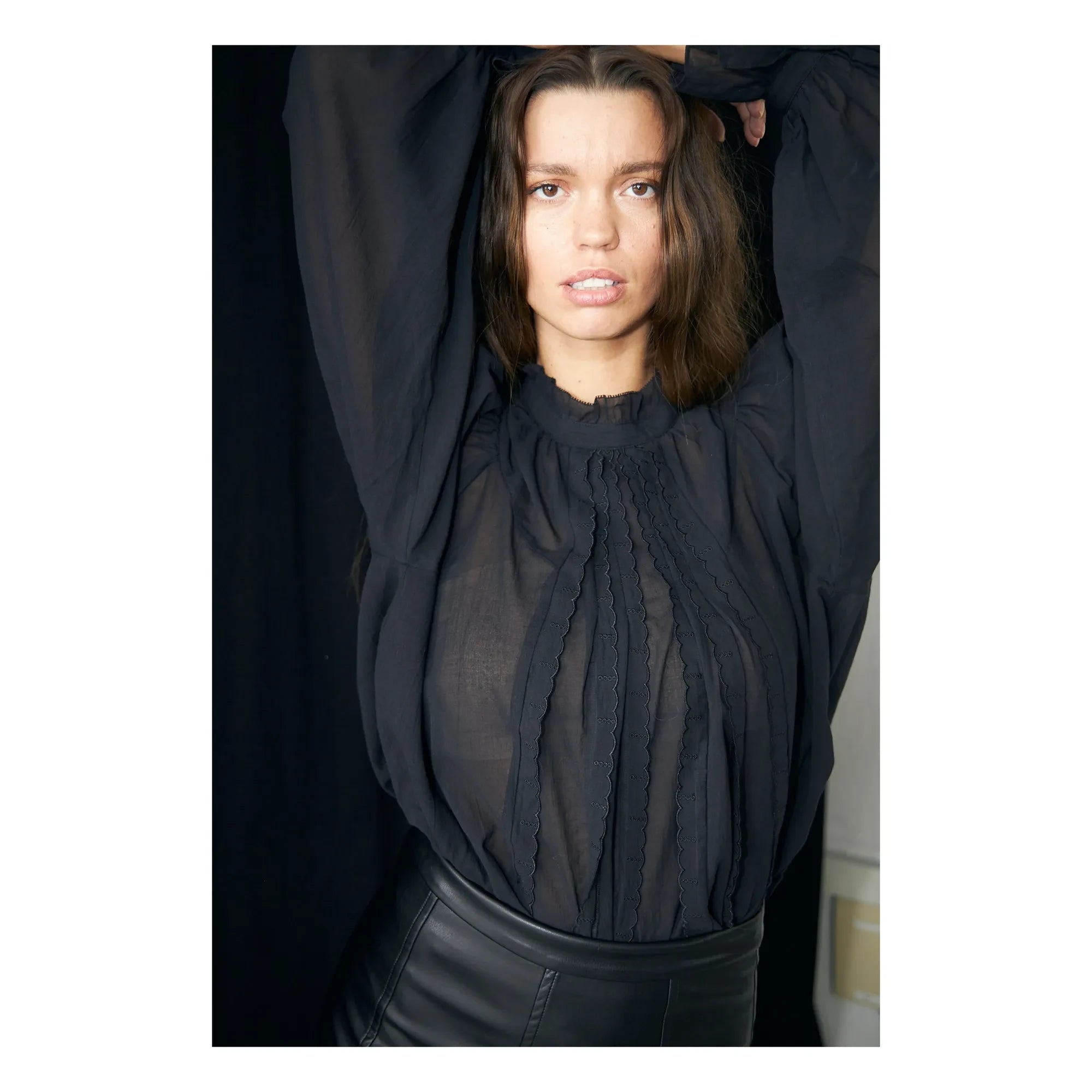 Lollys Laundry - Blusa de algodón Presley | Negro