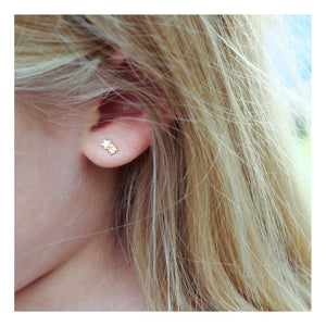 Adorabili - Pendientes asimétricos de luna | Oro