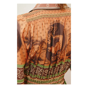 Alémais - Vestido Alberta de seda y algodón | Naranja