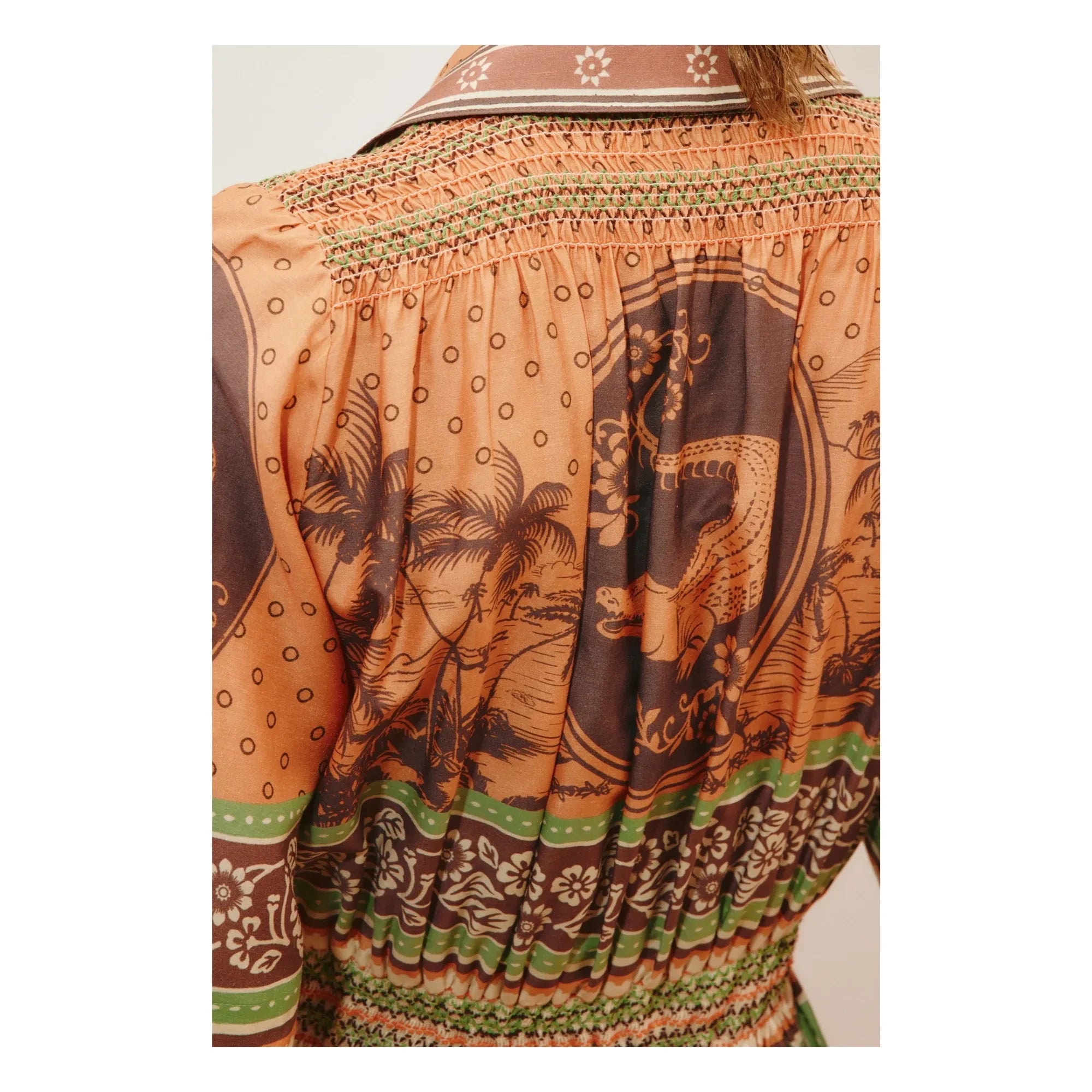 Alémais - Vestido Alberta de seda y algodón | Naranja