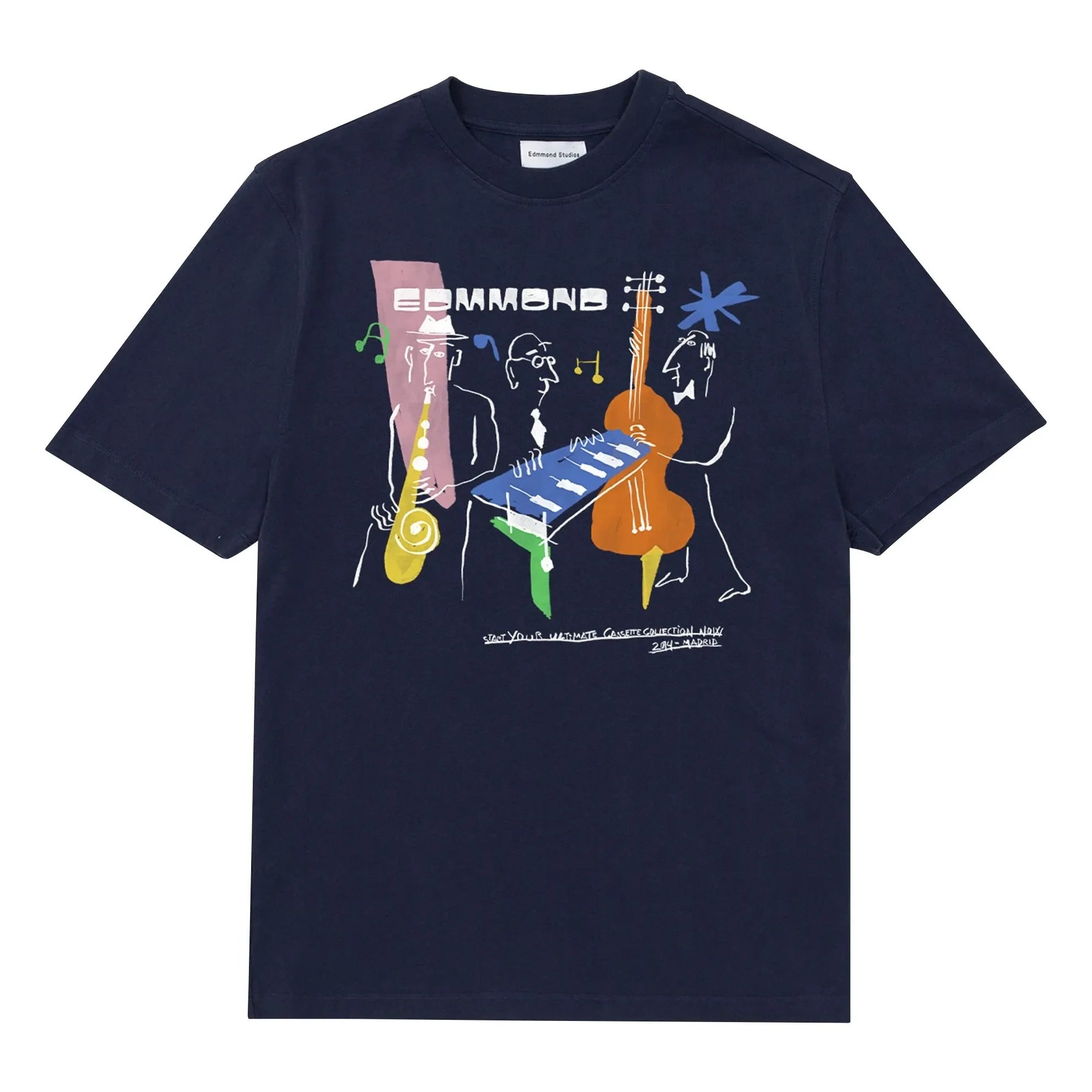 Edmmond Studios - Camiseta Cassette de Algodón | Azul Marino