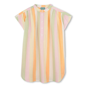 Kenzo - Vestido abotonado a rayas alegres | Rosa claro