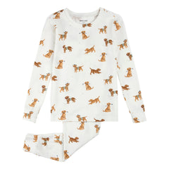 Petit Lem - Conjunto de pijama de algodón orgánico y modal para perros | Blanco