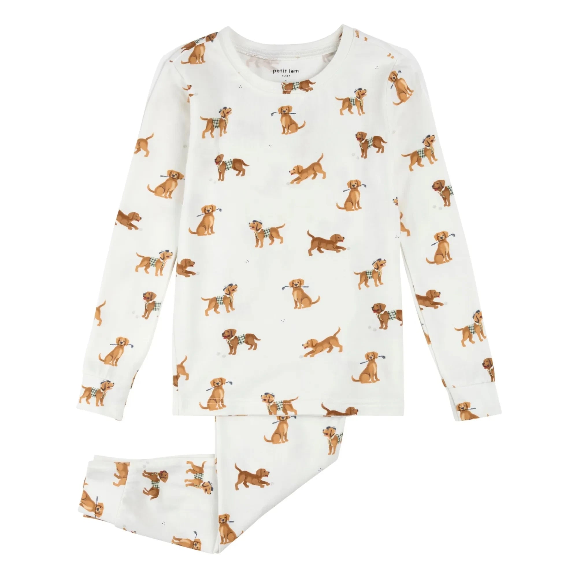 Petit Lem - Conjunto de pijama de algodón orgánico y modal para perros | Blanco