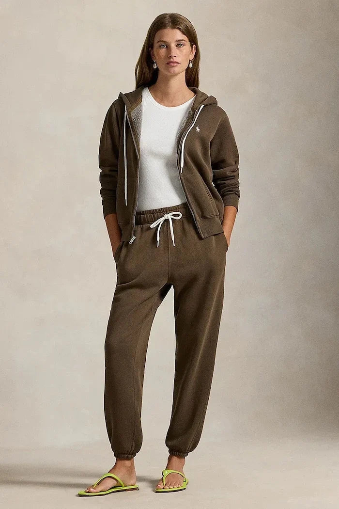Sudadera con capucha y cremallera de algodón para mujer Polo Ralph Lauren
