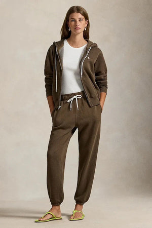 Sudadera con capucha y cremallera de algodón para mujer Polo Ralph Lauren
