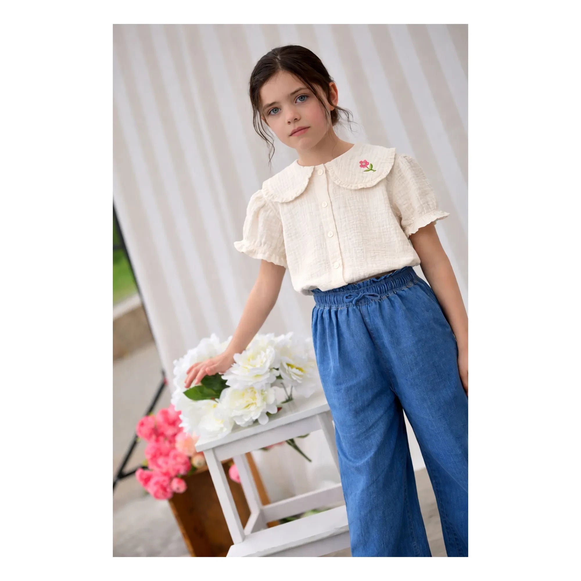 Lililotte - Blusa Paloma Gasa de Algodón Orgánico | Crudo