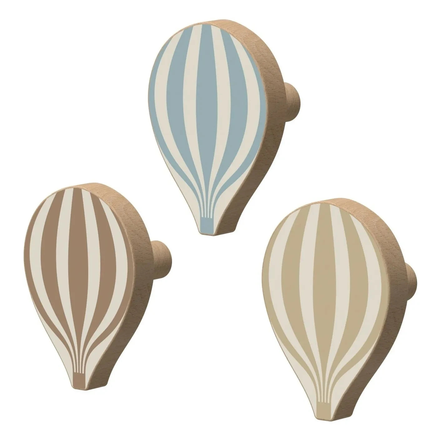 Cam Cam - Perchas de globo aerostático - Juego de 3 | Beige