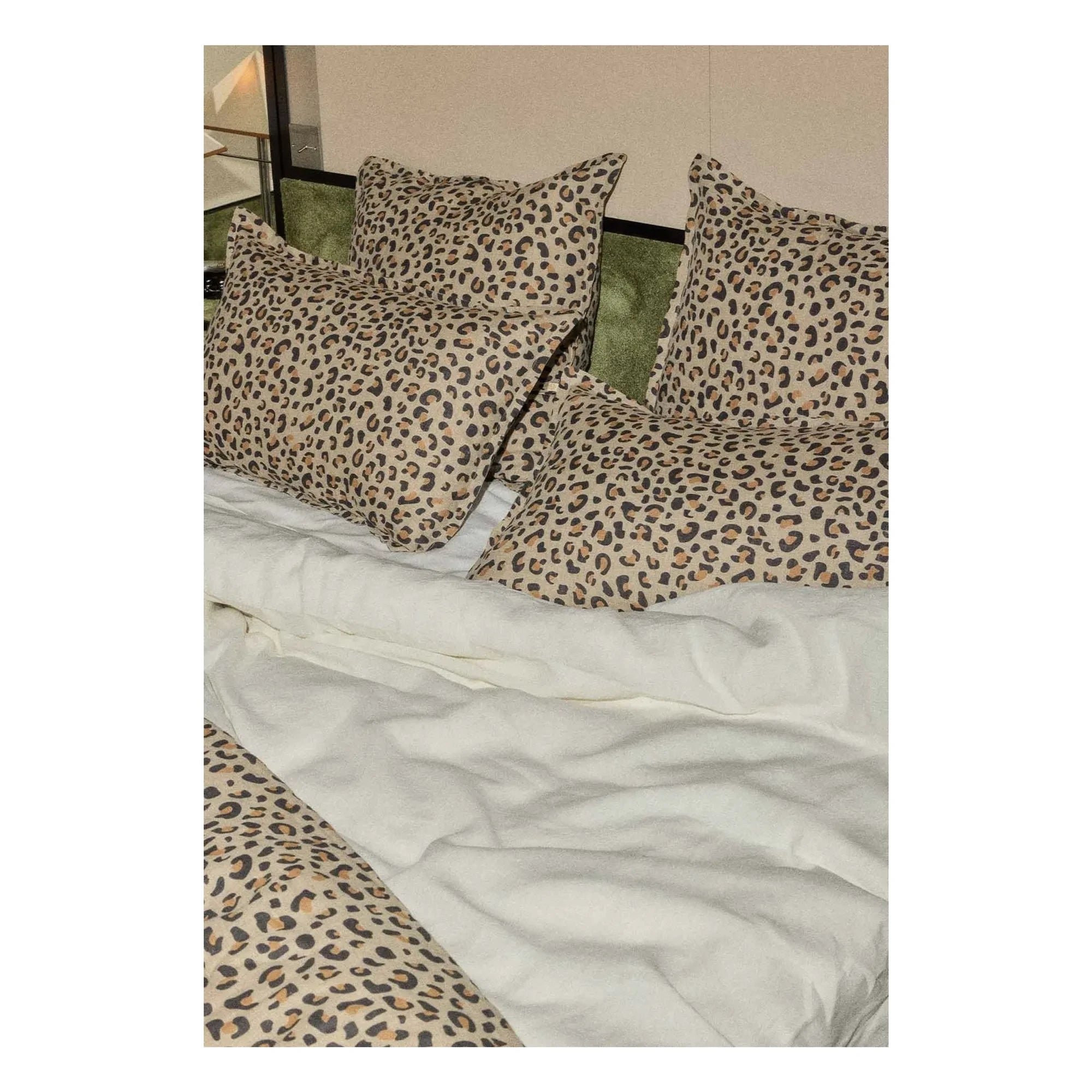 Gabrielle Paris - Funda de almohada de lino lavado | Leopardo