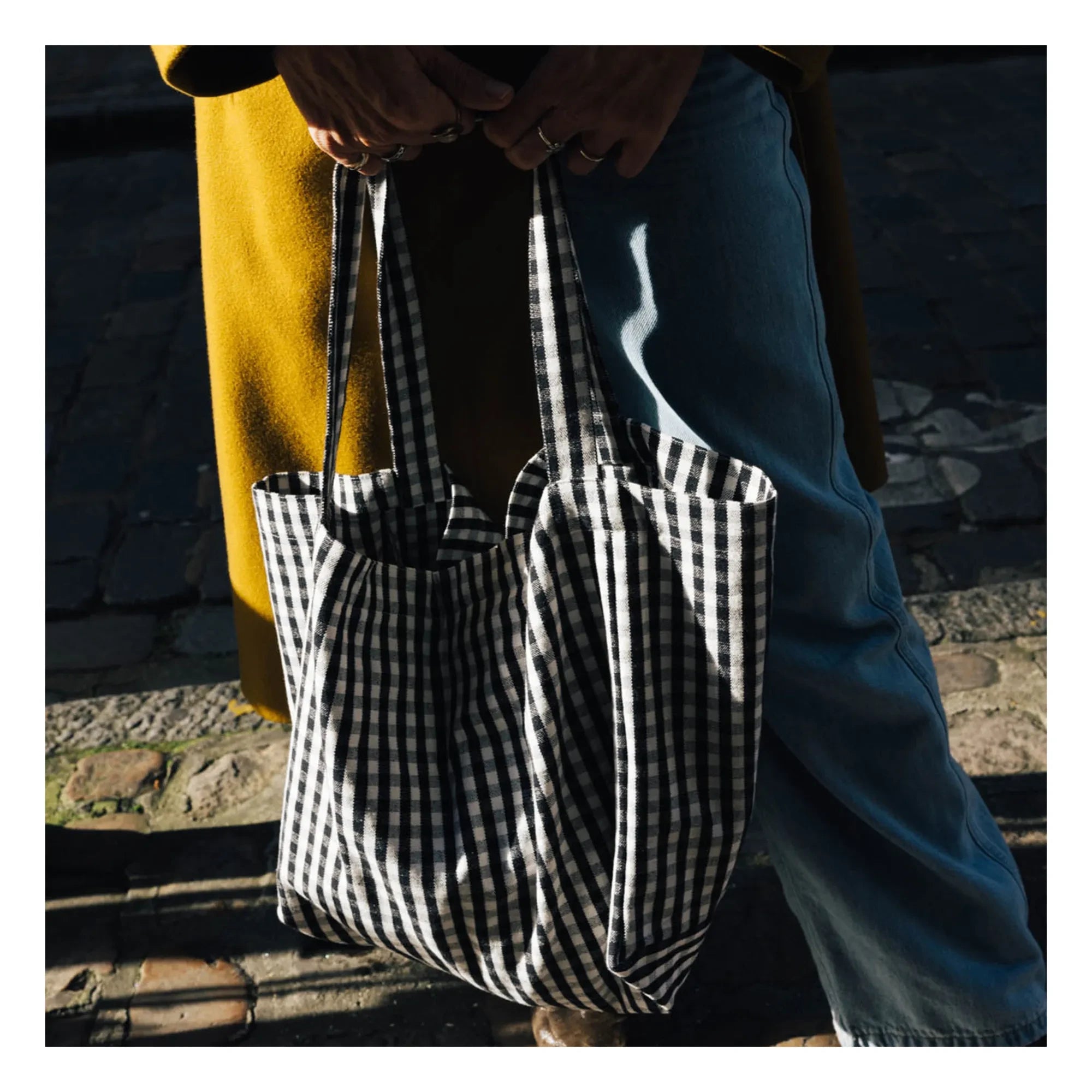Gabrielle Paris - Bolso de Noche Gingham | Negro