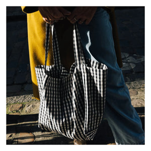 Gabrielle Paris - Bolso de Noche Gingham | Negro