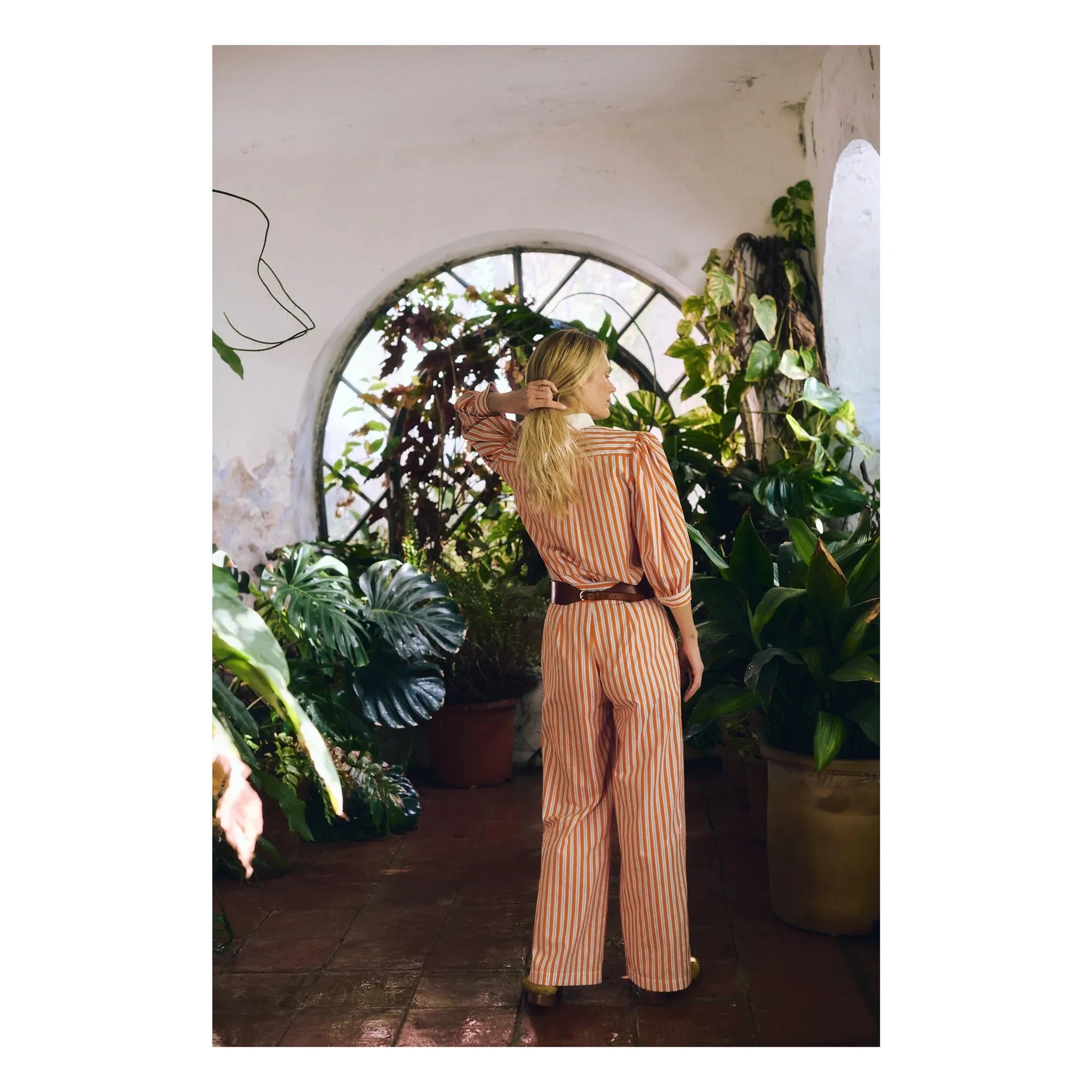 Maria de la Orden - Blusa de algodón a rayas Dimitra | Naranja