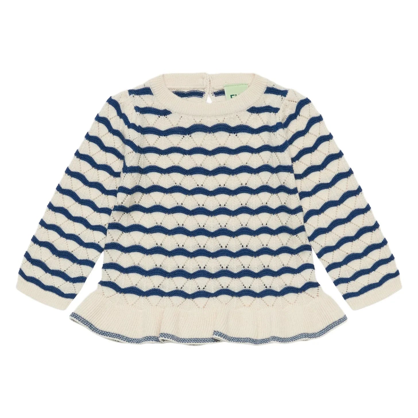 FUB - Bebekler İçin Merino Yünlü "Waves" Pointelle Tişört | Ekru