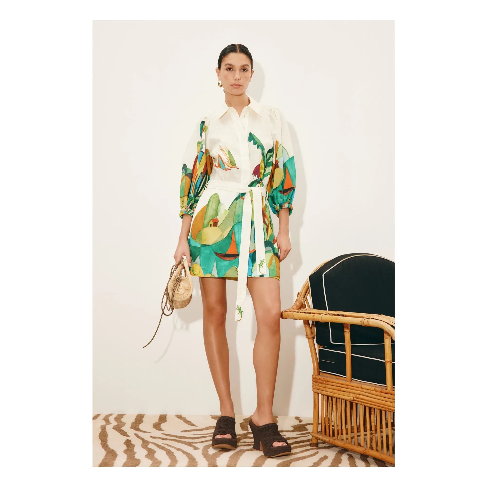 Alémais - Vestido de lino Mokshini | Verde