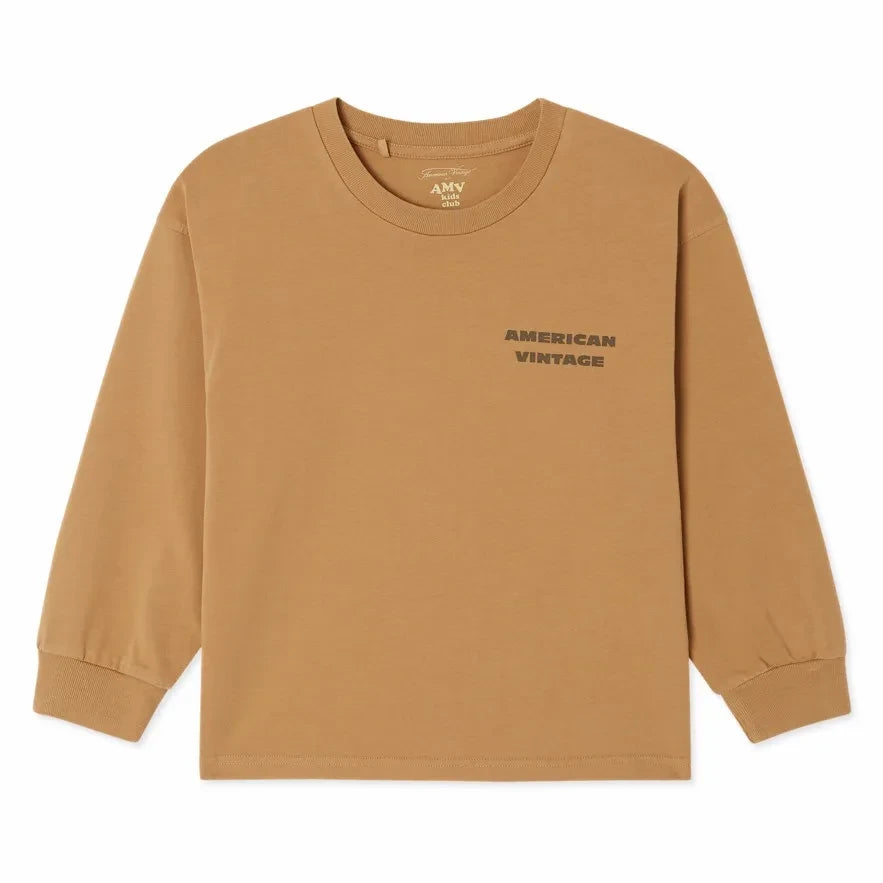 American Vintage - Fizvalley Logo Camiseta de manga larga | Camel