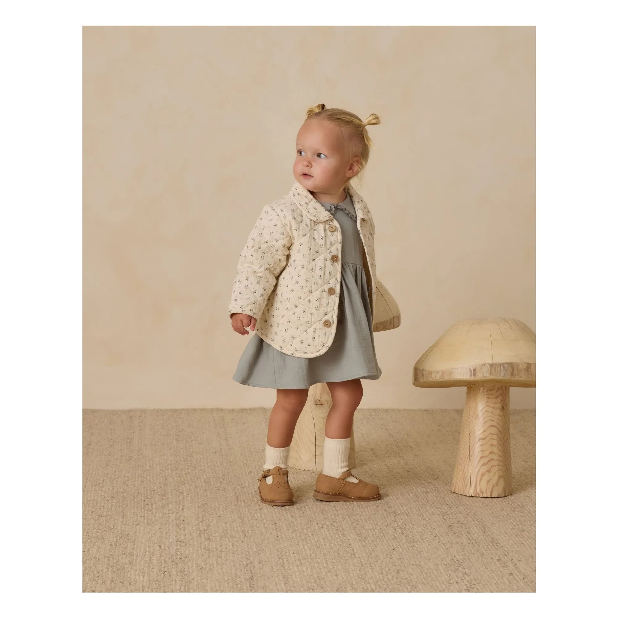 Quincy Mae - Chaqueta acolchada Fleurie de gasa de algodón orgánico | Crudo