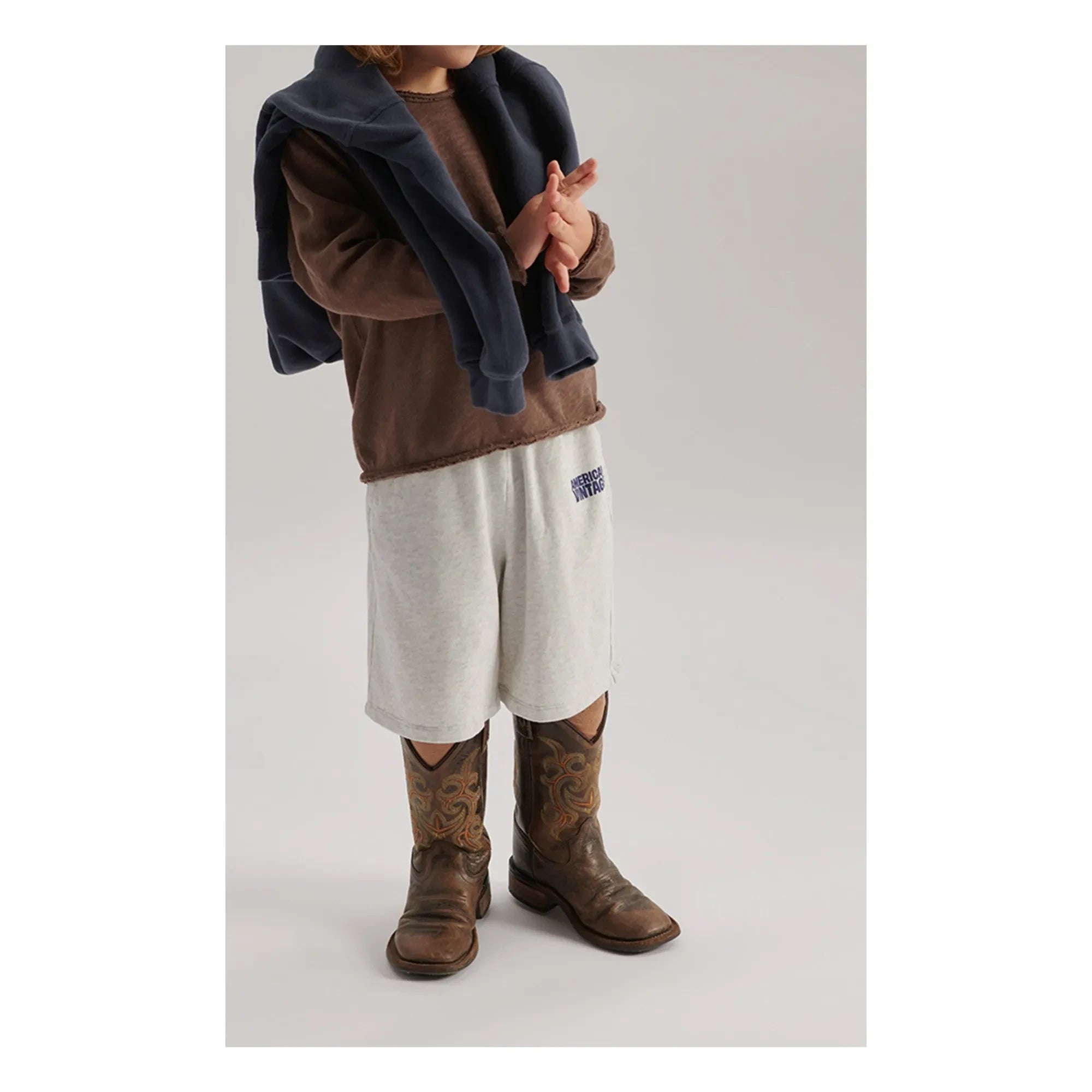 American Vintage - Pantalones cortos jogger Ykobow | Blanco jaspeado