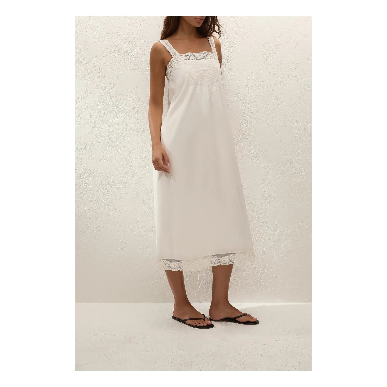 Faithfull the Brand - Cristina Midi Pamuk Elbise | Ivory