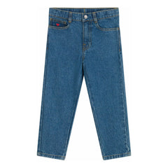 Petit Bateau - Jeans de algodón orgánico bordado en el bolsillo | Azul denim