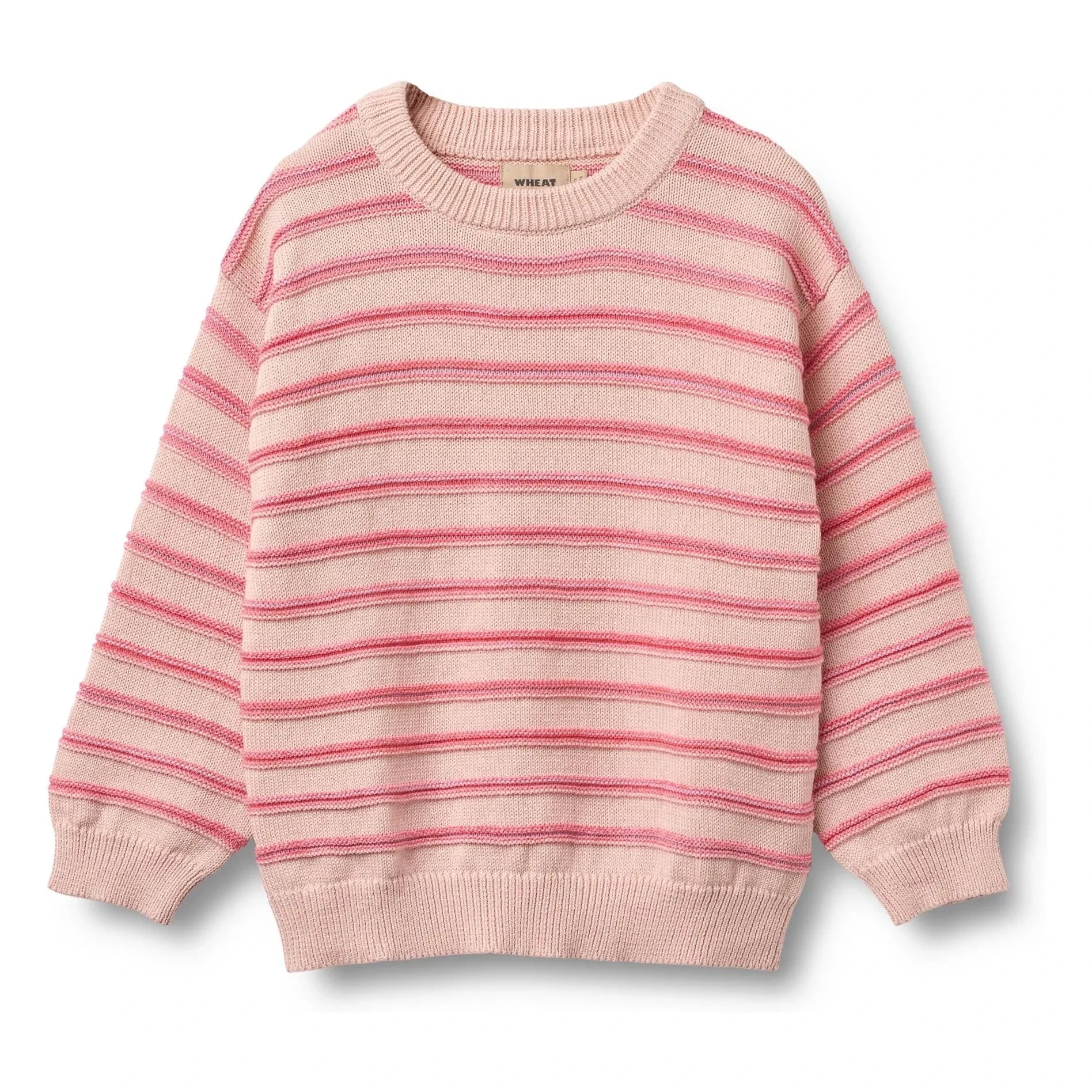 Wheat - Harlow Jersey de Jacquard de Algodón Orgánico a Rayas | Rosa Claro