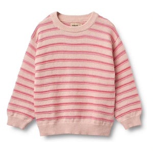 Wheat - Harlow Jersey de Jacquard de Algodón Orgánico a Rayas | Rosa Claro