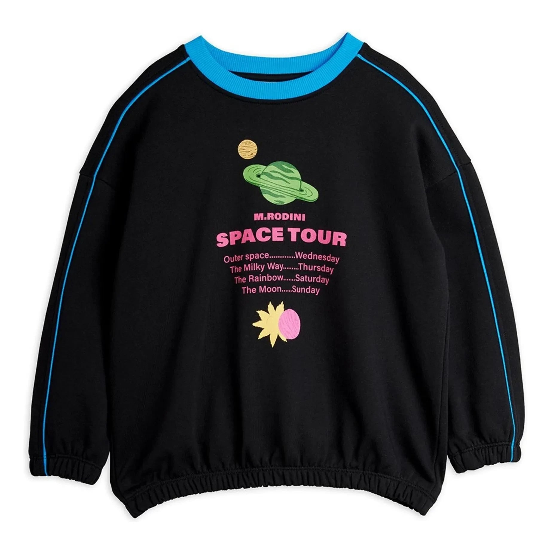Mini Rodini - Sudadera de algodón orgánico con el logotipo de Space Tour | Negro
