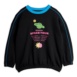 Mini Rodini - Sudadera de algodón orgánico con el logotipo de Space Tour | Negro