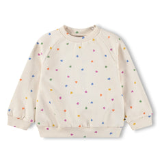 Molo - Sudadera de algodón orgánico con bordado de corazón | Crudo