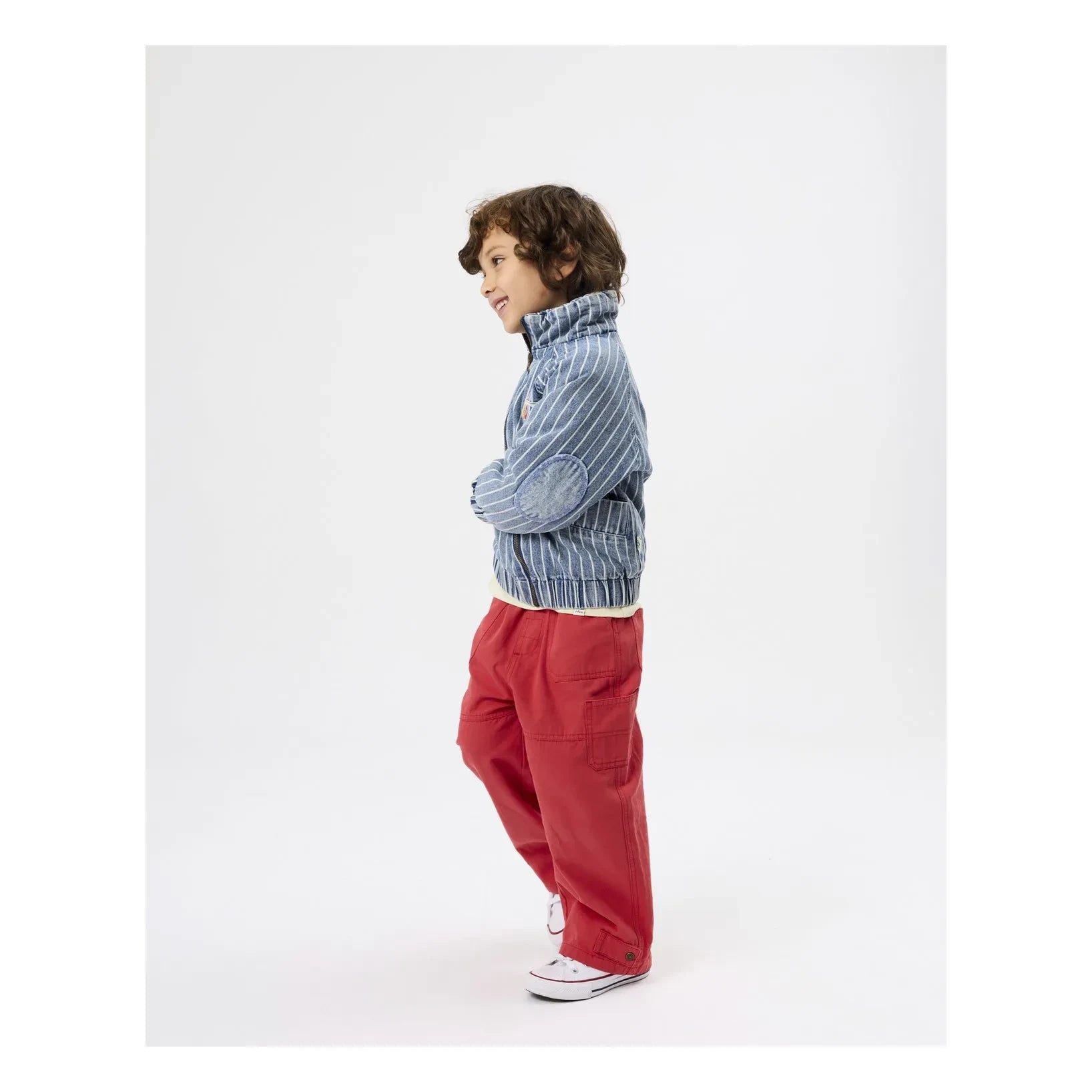 Goldie + Ace - Çizgili Denim Ceket | Mavi