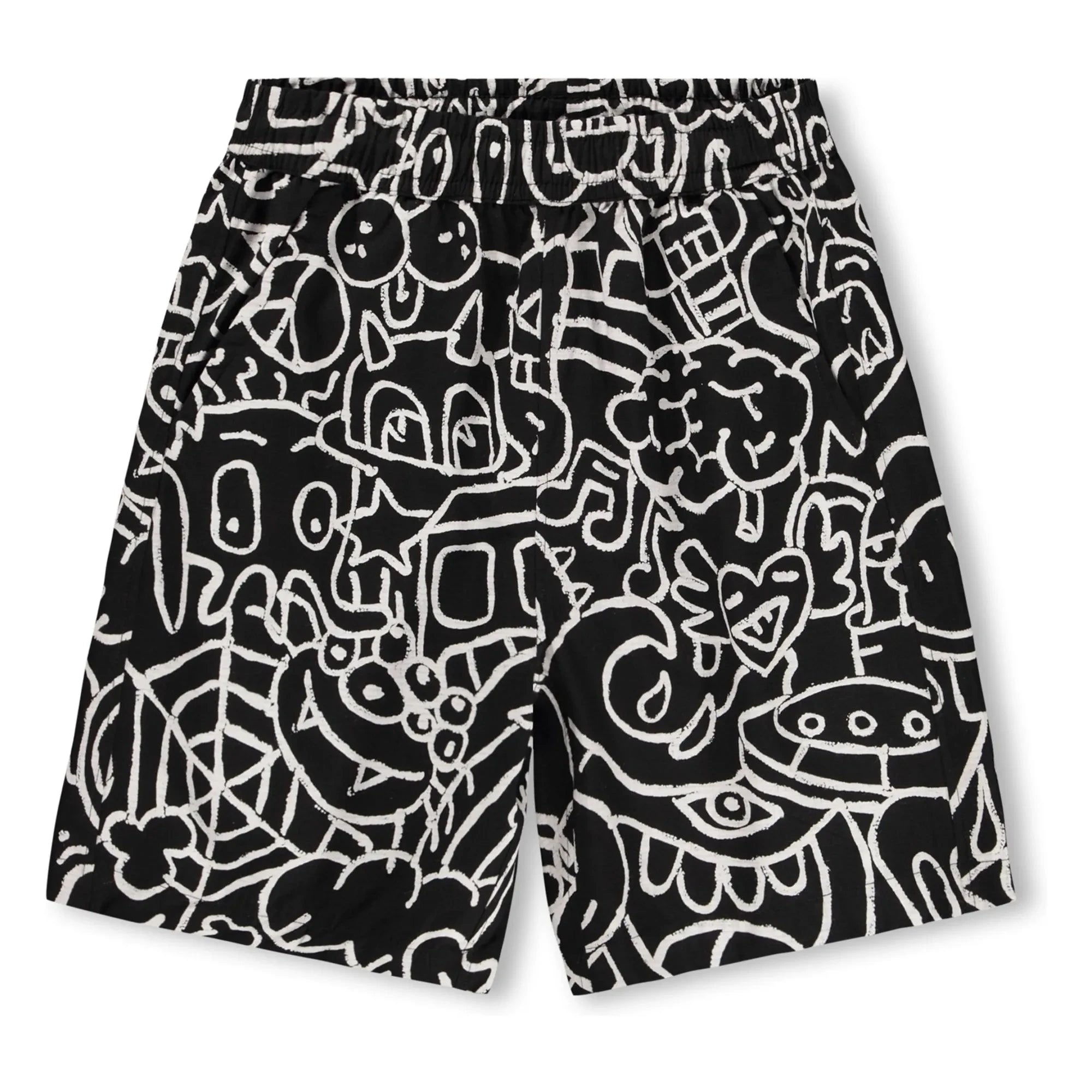 Molo - Shorts de algodón orgánico Avart Doodles | Negro
