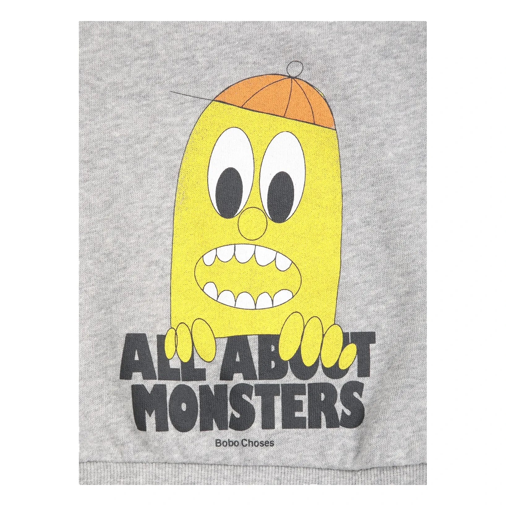 Bobo Choses - Sweat All About Monsters Organik Pamuk Bebek | Heather gri