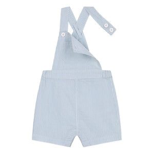 Petit Bateau - Peto corto de sirsaca de algodón orgánico a rayas | Azul claro