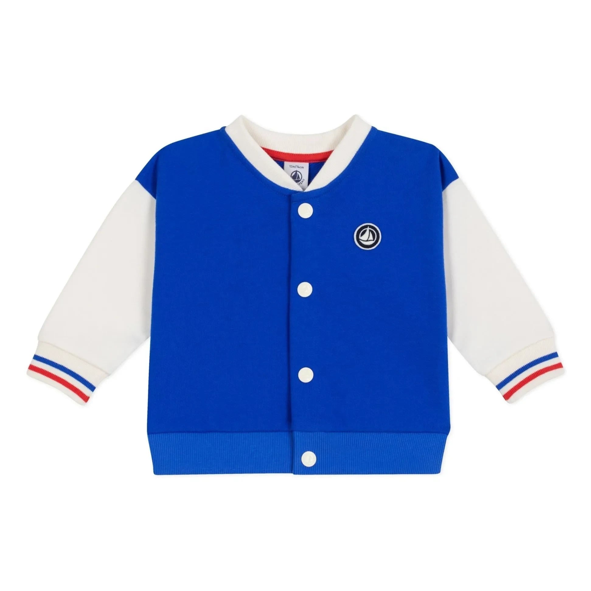 Petit Bateau - Chaqueta Colorblock Teddy | Azul rey
