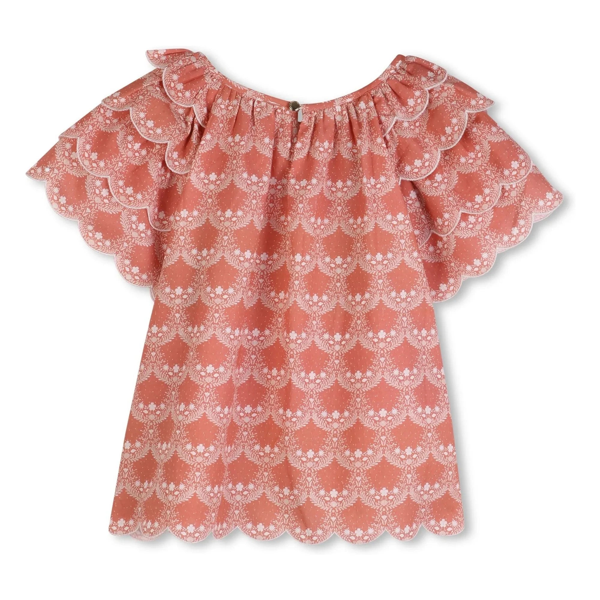 Chloé - Blusa de volantes de algodón orgánico | Melocotón