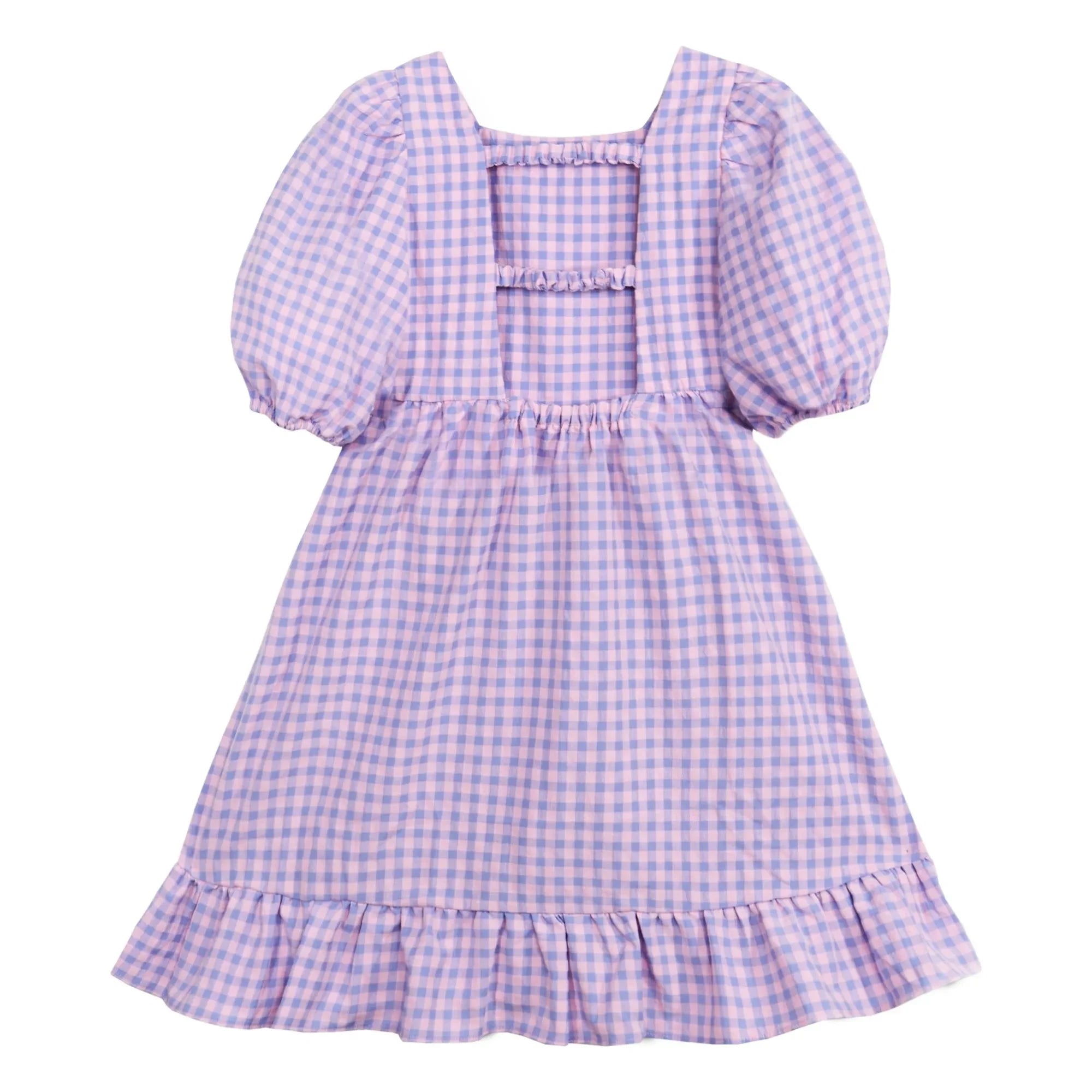 Mipounet - Vestido de manga corta fruncido con cuello cuadrado | Lila