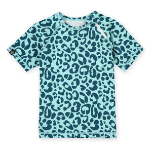 Beach & Bandits - Camiseta de protección UV Ocean Leopard Fibras recicladas | Azul