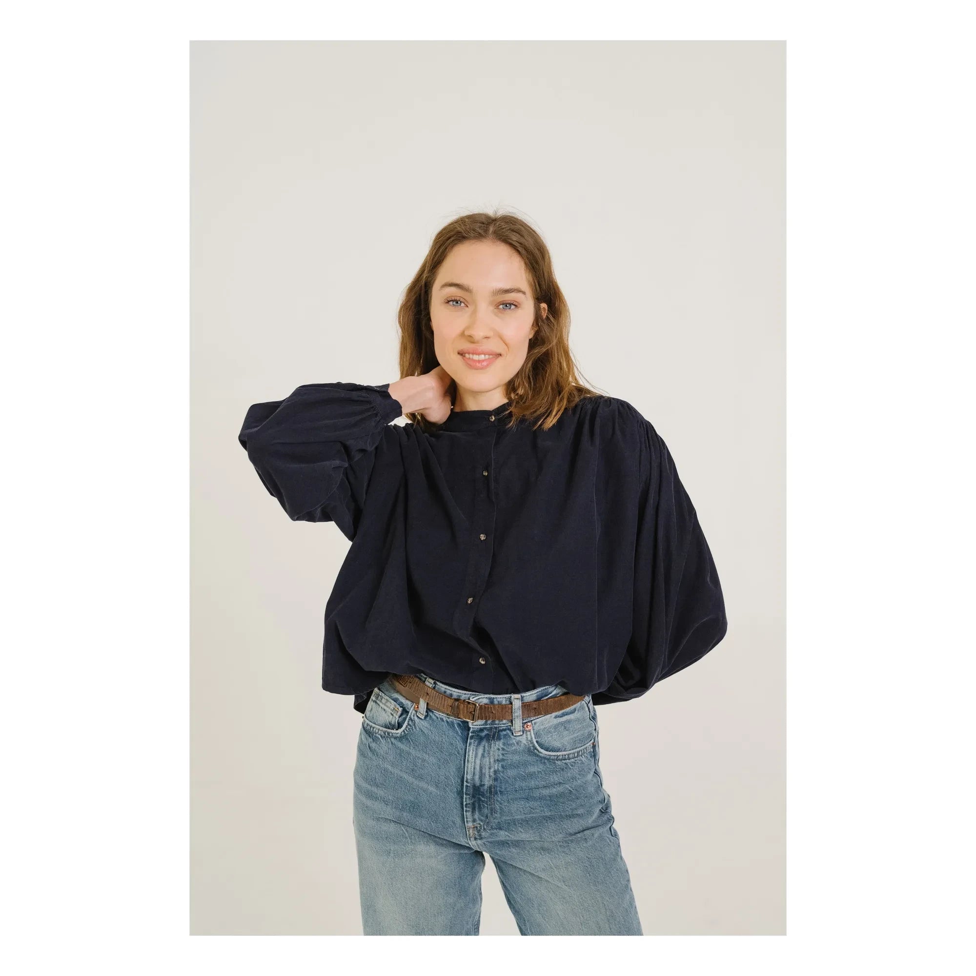 Sacrécoeur - Blouse Giannita Velours Milleraies | Lacivert
