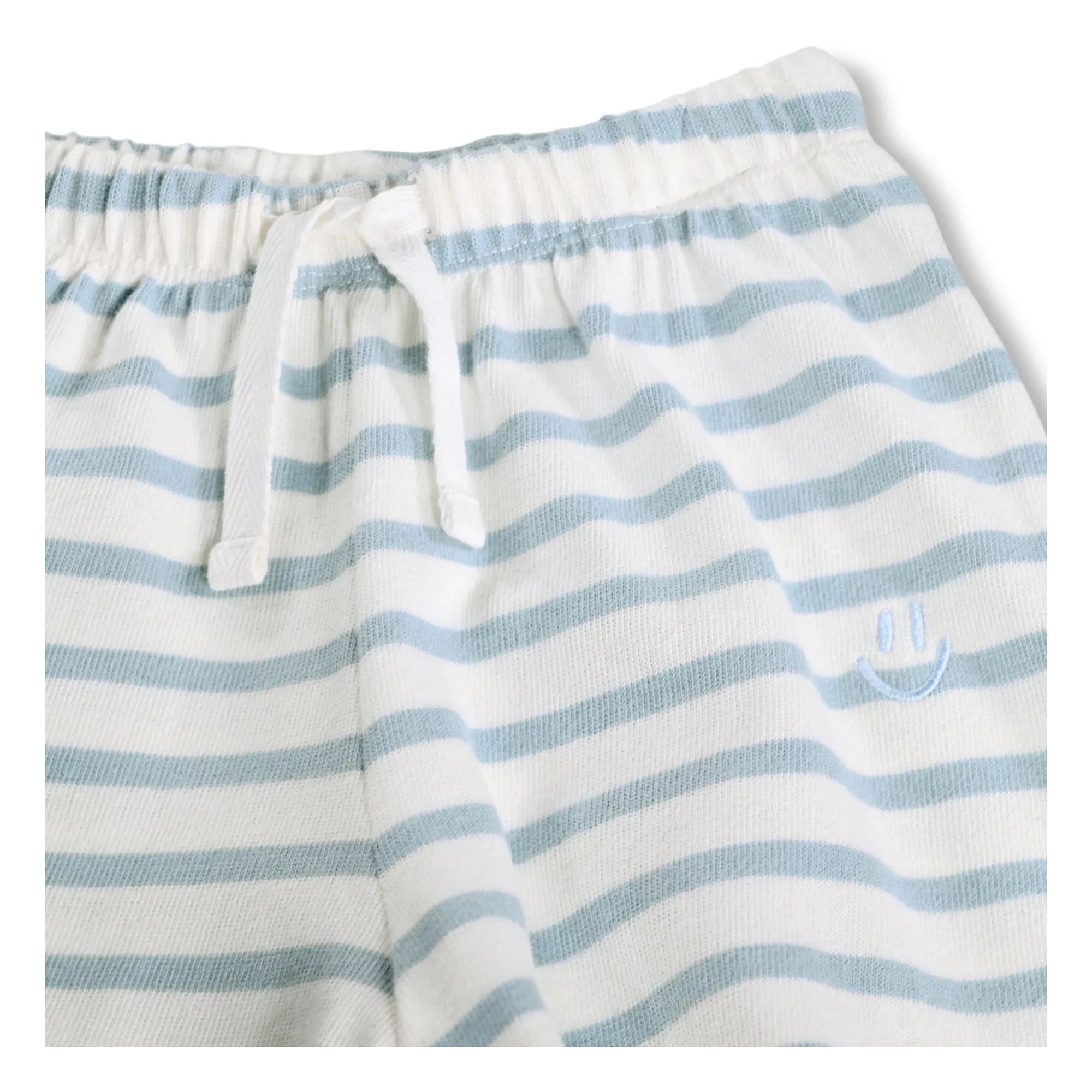 Molo - Skie Shorts de Algodón Orgánico a Rayas | Blanco