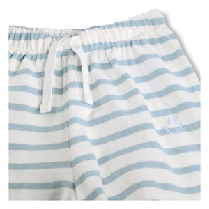 Molo - Skie Shorts de Algodón Orgánico a Rayas | Blanco