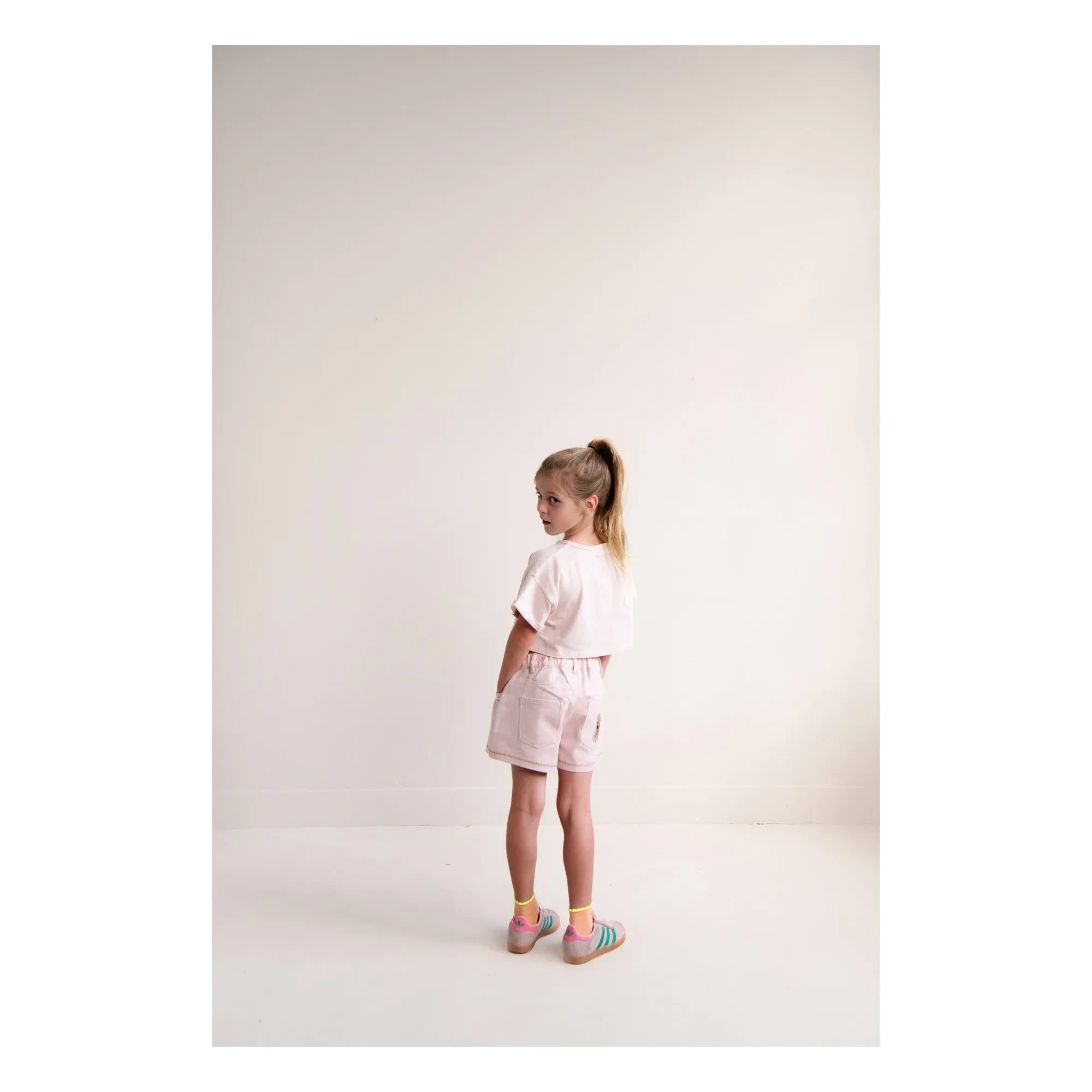 Jenest - Lizzy Yeah Crop Camiseta Algodón orgánico | Rosa pálido