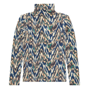 Ulla Johnson - Aurelia boğazlı T-shirt | Mavi