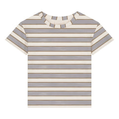 Studio Bohème - Camiseta de Algodón Orgánico de Rayas Básicas | Azul Claro