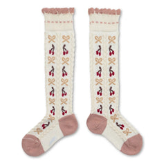 Collégien - Calcetines Cherry Knot | Blanco roto