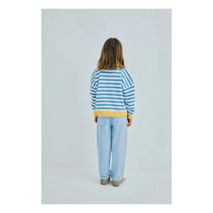 the new society - Jersey Rayado Marigold | Azul Claro