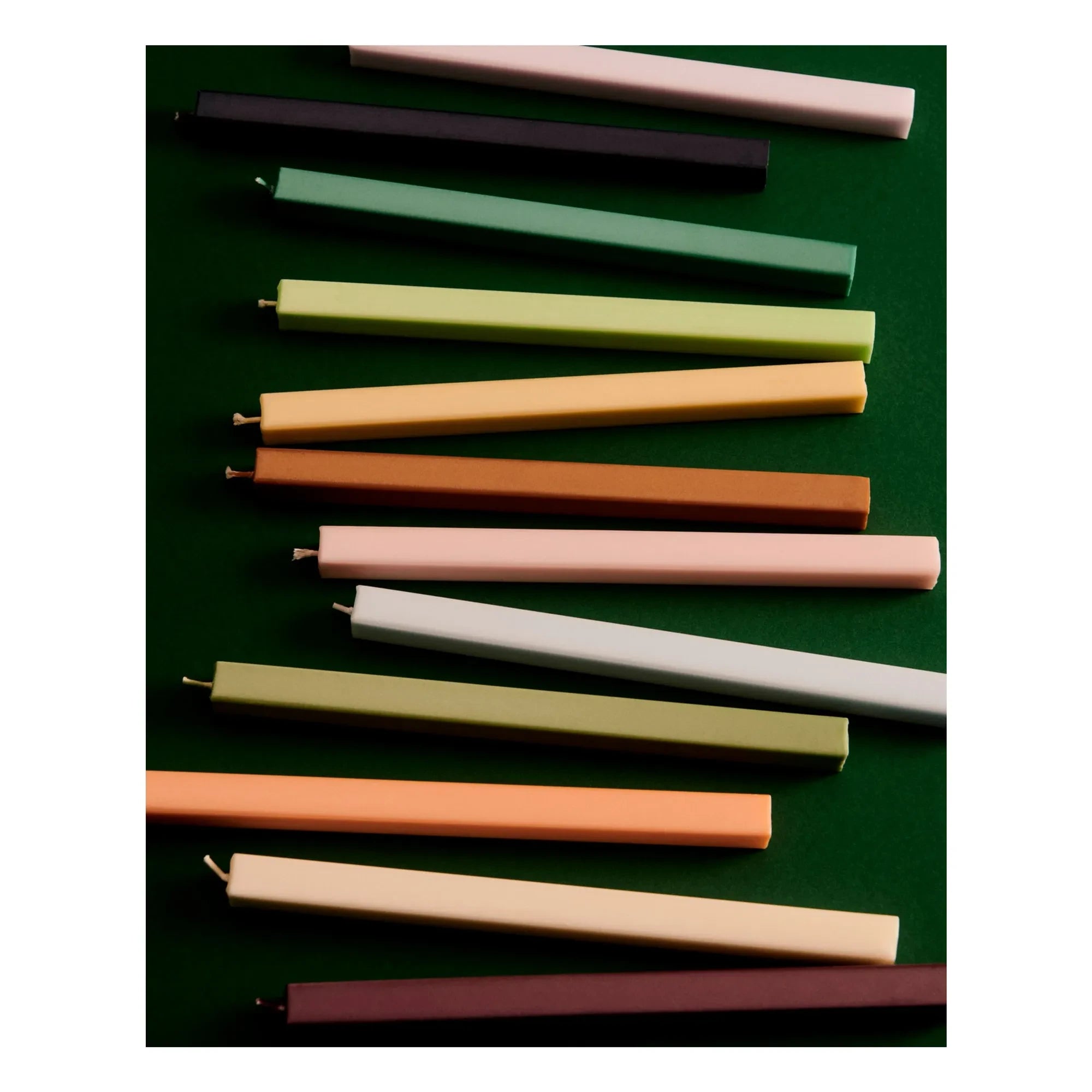 Hola - Velas cuadradas - Set de 4 | Verde