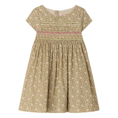 Bonpoint - Vestido de algodón orgánico con estampado Liberty Duchesse | Verde